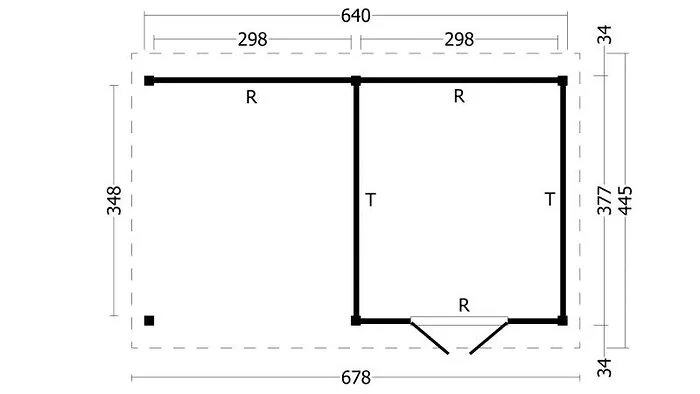 Planed Larch/Douglas saddle roof Hamar XL Type 3