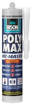 Bison polymax kit transparant grijs -280ml/koker