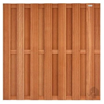 Hardhout scherm Elephant Kempas 180x180 cm. 14 plank 3 tussenlat