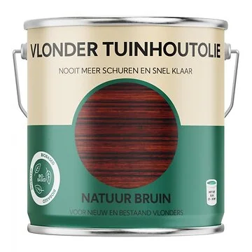 Bio-Based Olie. Vlonder Tuinhoutolie. Natuur Bruin. 2500ML
