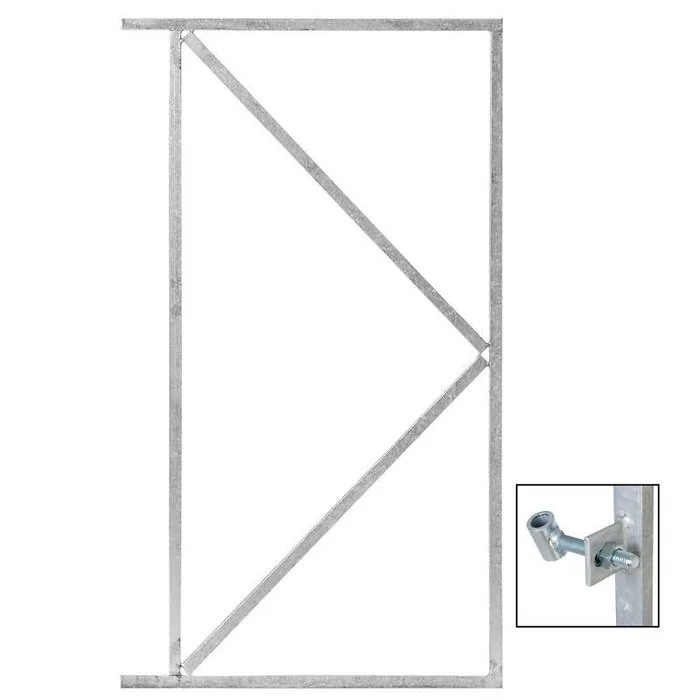 Iron door frame. Incl. suspension system.