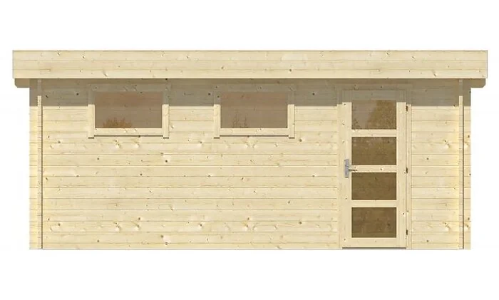 Garage Marketta With Flat Roof Untreated Spruce 380x536cm