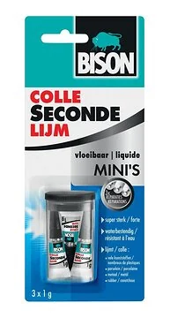 Bison secondelijm super compact -3x0.8ml/tube