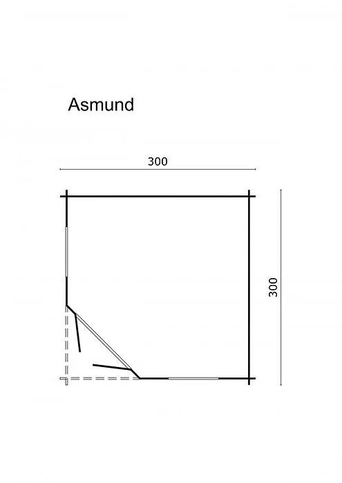 Log Cabin - Garden House Asmund 300x300 cm. 