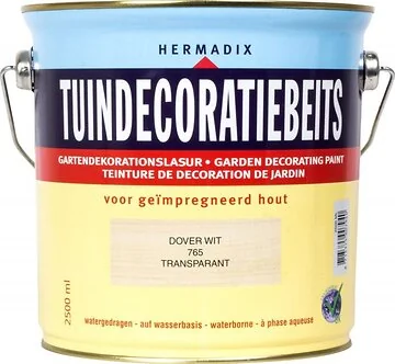 Tuindecoratiebeits Dover-Wit Transparant.