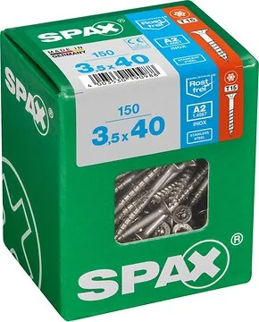 SPAX T-STAR plus A2 roestvrij 3,5x40 L 150 stuks