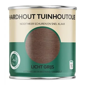 Bio-Based Olie. Hardhout Tuinhoutolie. Licht Grijs.750ML