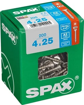 SPAX T-STAR plus A2 roestvrij 4x25 L 200 stuks