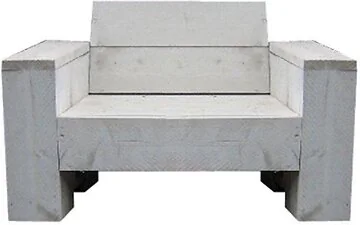 Bouwpakket Vintage Look steigerhout Stoel de Luxe L100xB86xH73 cm.