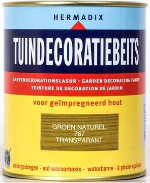 Tuindecoratiebeits Groen-Naturel Transparant.