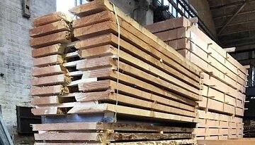 Douglas boomstamblad half bekantrecht 5.5x25-45x250 cm.
