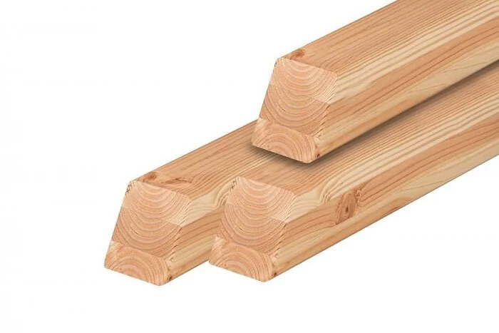 Douglas paal 8,8 x 8,8 gedroogd, geschaafd