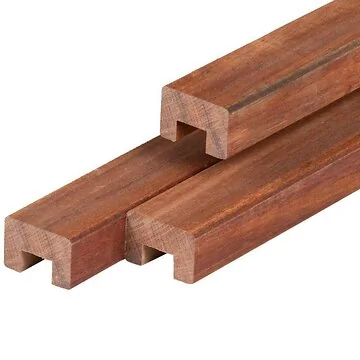 Angelim Vermelho afdekkap 4,5 x 7,0 x 200 cm geschaafd, sponning 2,5 x 3,2 cm