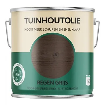 Bio-Based Olie. Tuinhoutolie. Regen Grijs. 2500ML