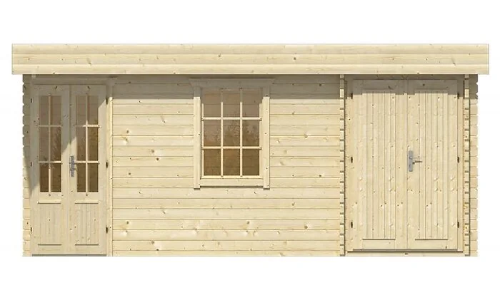 Log cabin - garden house Helge 350 + 150x350cm