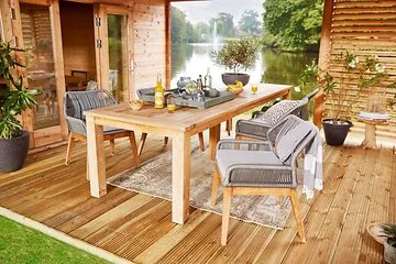 Tuintafel Rustiek Teak L300xB100xH78 CM